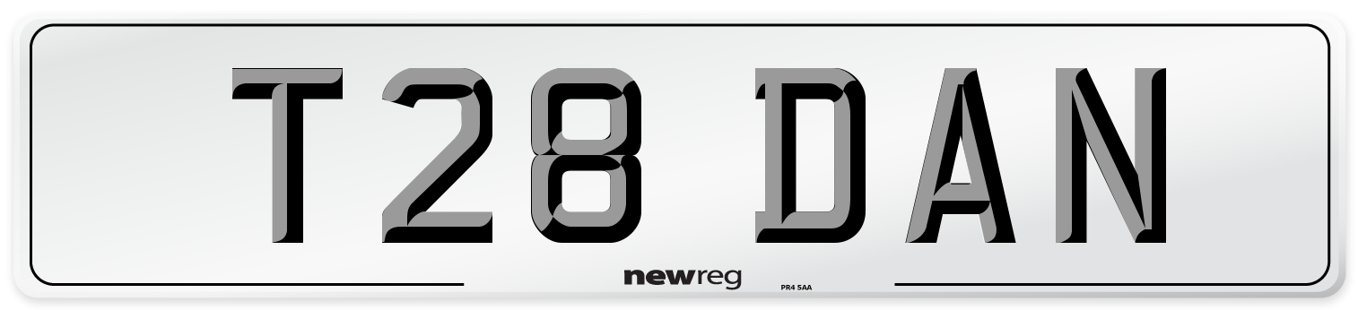 T28 DAN Number Plate from New Reg